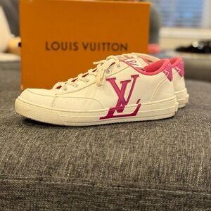 Louis Vuitton Women's White and Pink Sneakers